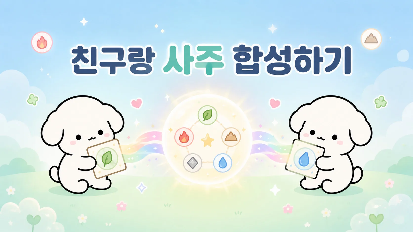 친구랑 사주 합성하기 — 우리 모임 사주를 섞어 캐릭터 뽑기